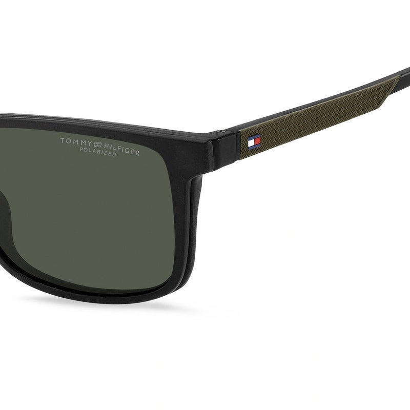 Tommy Hilfiger Men's Sunglasses, Rectangular Shape TH2145/CS - Black /Green