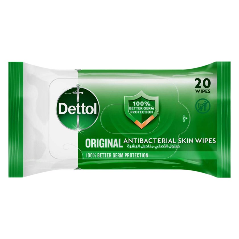 Dettol Anti-Bacterial Wipes, Pack of 20's