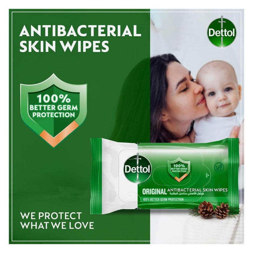 Dettol Anti-Bacterial Wipes, Pack of 20's