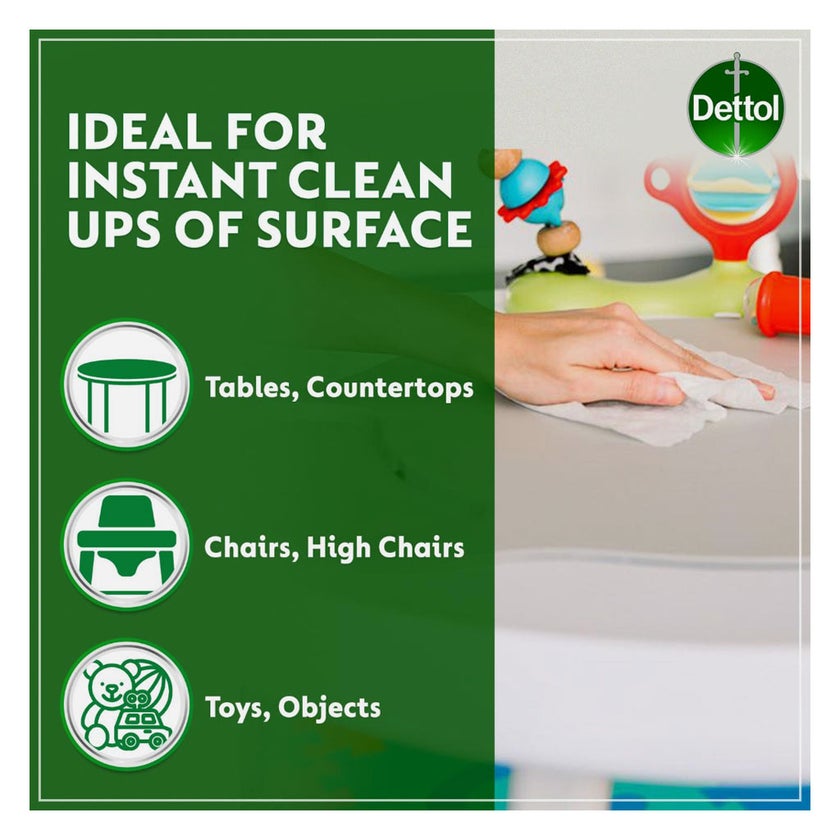Dettol Anti-Bacterial Wipes, Pack of 80's