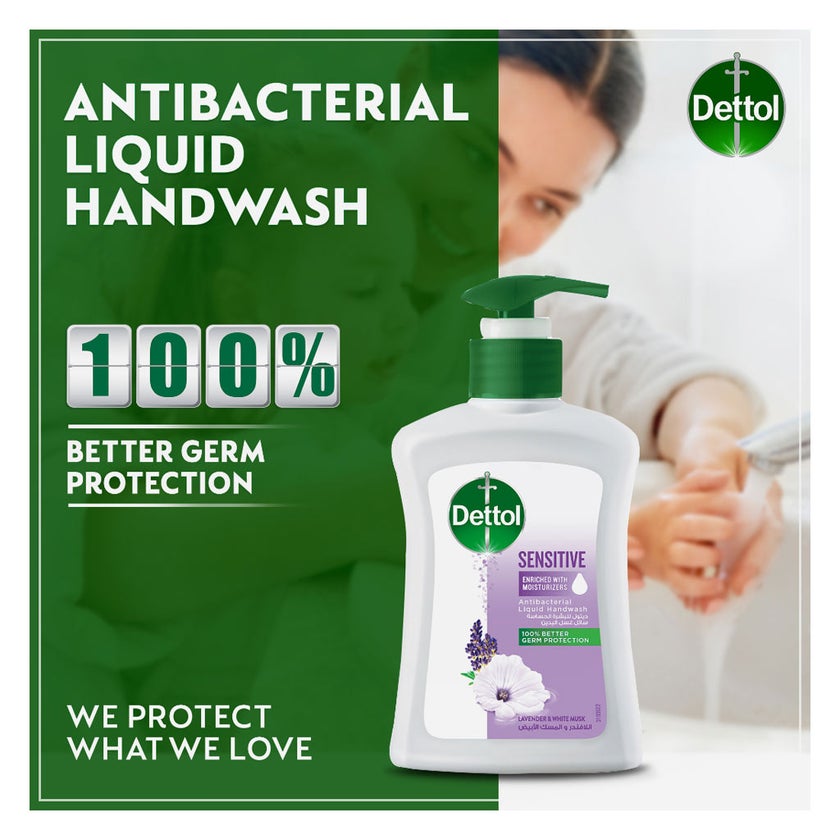 Dettol Sensitive Liquid Handwash With Lavender & White Musk Fragrance 200ml
