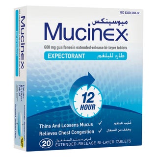 Mucinex Guaifenesin 600mg Expectorant ER Tablets, Pack of 20’s