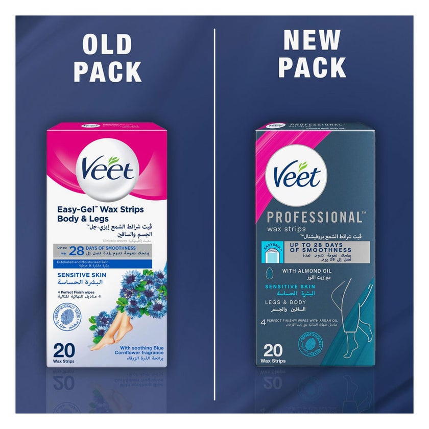 Veet Sensitive Skin Wax Strips, Pack of 20's