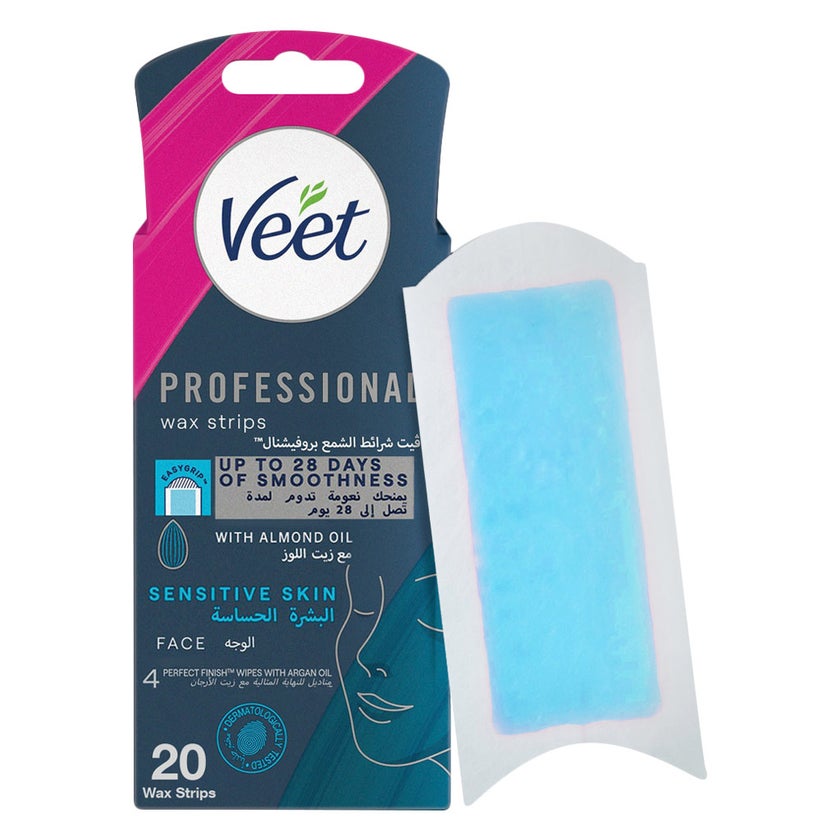 Veet Sensitive Skin Wax Strips, Pack of 20's