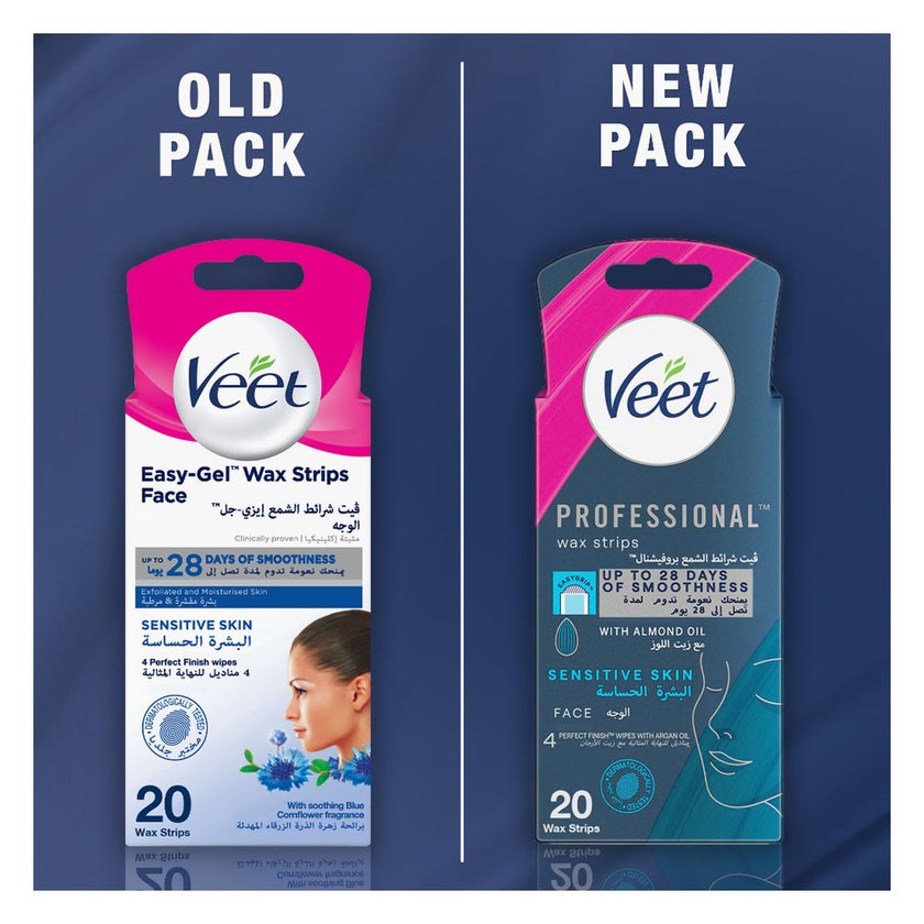 Veet Sensitive Skin Wax Strips, Pack of 20's