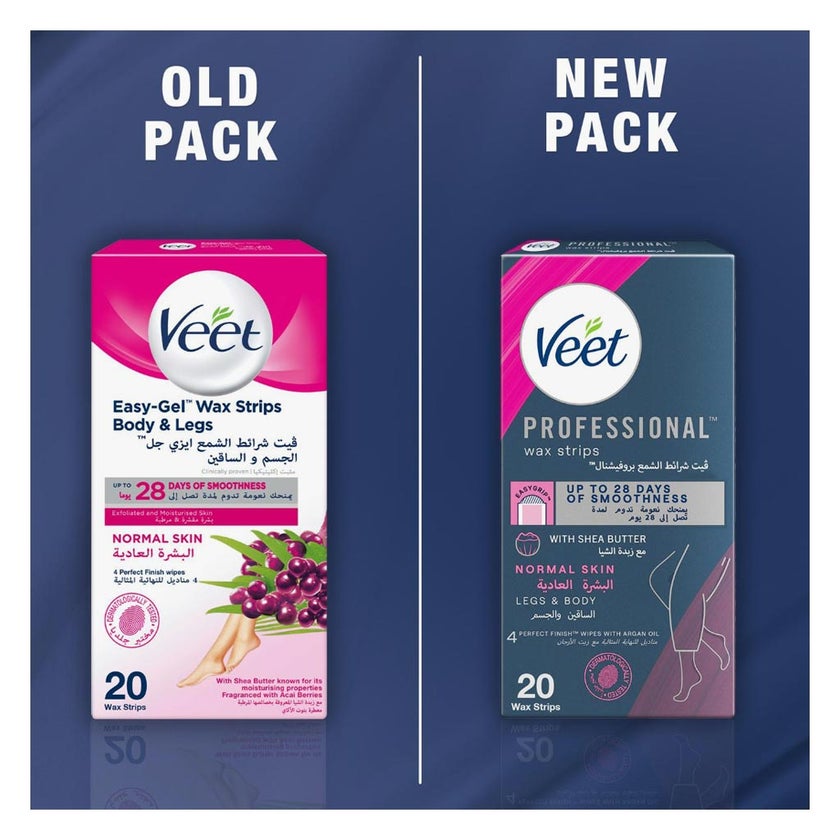Veet Normal Skin Wax Strips, Pack of 20's