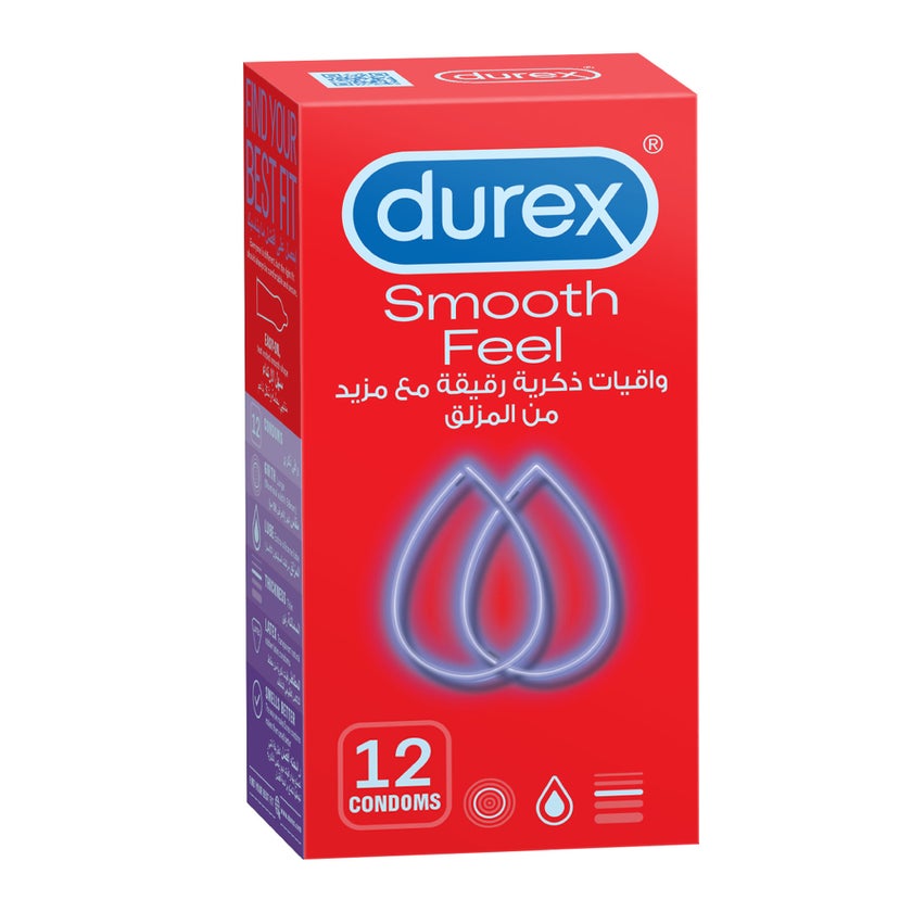 Durex Feel Smooth Condoms, Pack of 12's