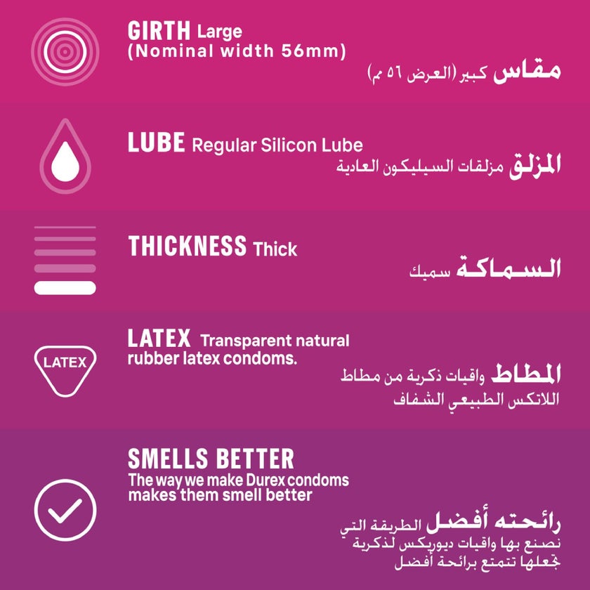 Durex Intense Pleasure Condoms, Pack of 12's