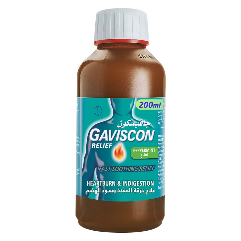 Gaviscon Peppermint Flavored Suspension For Indigestion & Heartburn 200ml