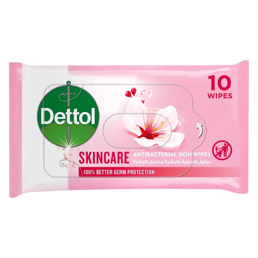 Dettol Skincare Anti-Bacterial Wipes, Pack of 10's