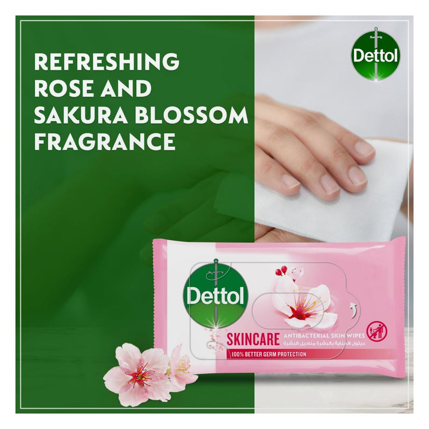 Dettol Skincare Anti-Bacterial Wipes, Pack of 10's