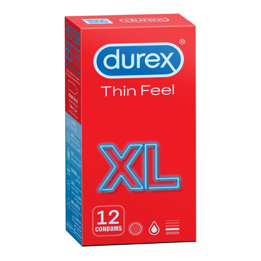 Durex Thin feel Condoms XL, Pack of 12's