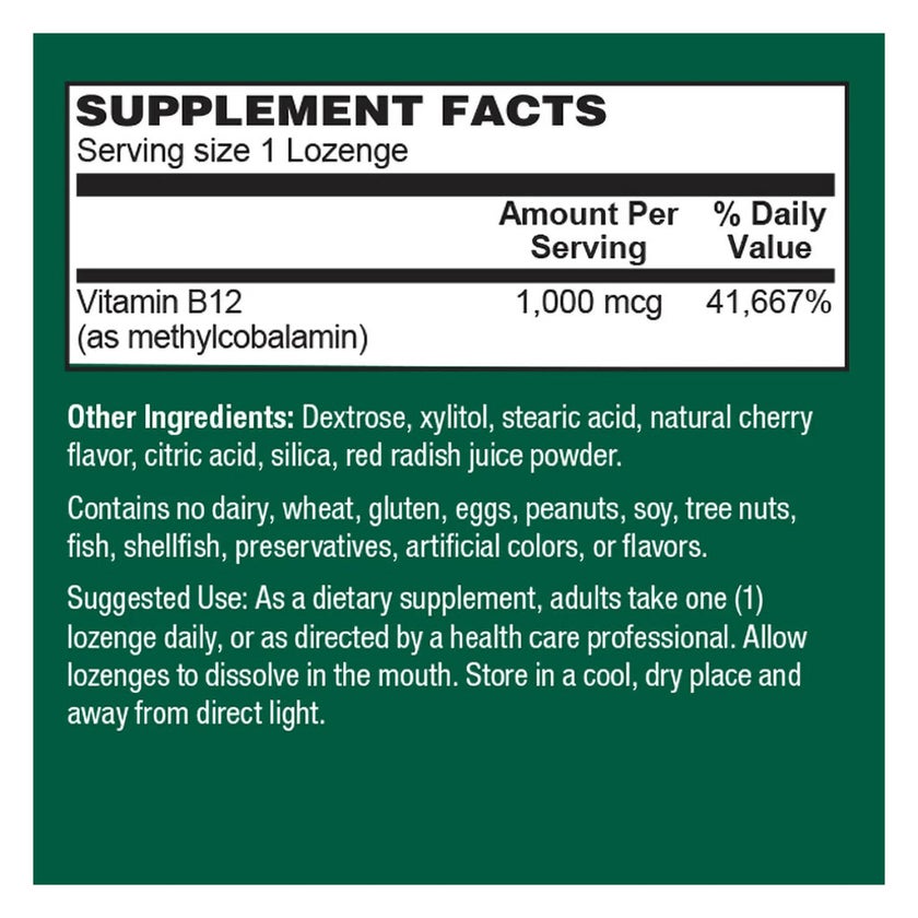 Plant Fusion Methyl B12 1000mcg Lozenges, Pack of 60's
