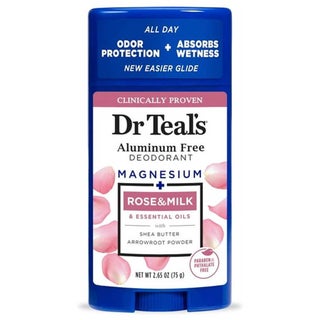 Dr Teal's Magnesium, Rose & Milk Aluminum Free Deodorant Stick 75g