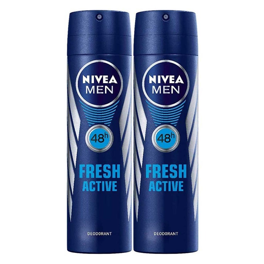 Nivea Men Fresh Active Deo Spray 150ml, Pack of 2