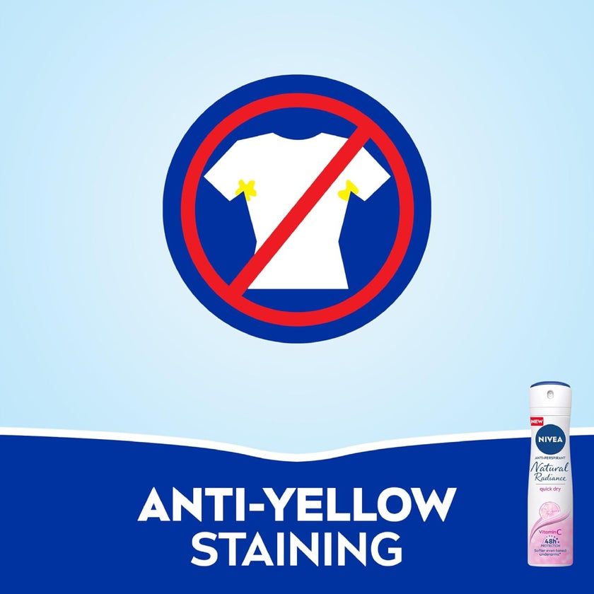 Nivea Women Natural Radiance Deo Spray 150ml, Pack of 2