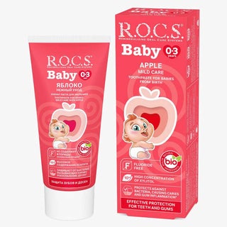 ROCS 0-3 Years Baby Mild Care Toothpaste With Apple  45g