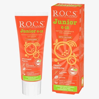 ROCS 6-12 Years Juniors Fruity Rainbow Toothpaste 74g