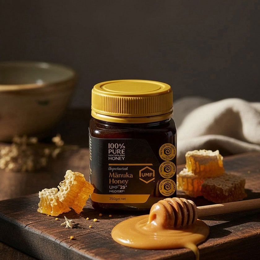 100% Pure New Zealand Unpasteurised Manuka Honey UMF25+ MGO1197+ 250g