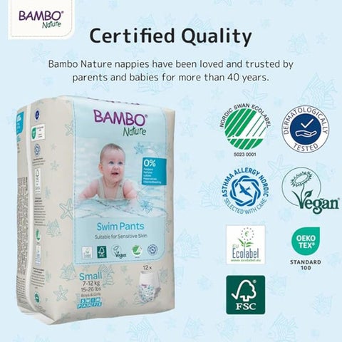 Bambo Nature Baby Swim Pants, Small, 7-12kg, Pack of 12's