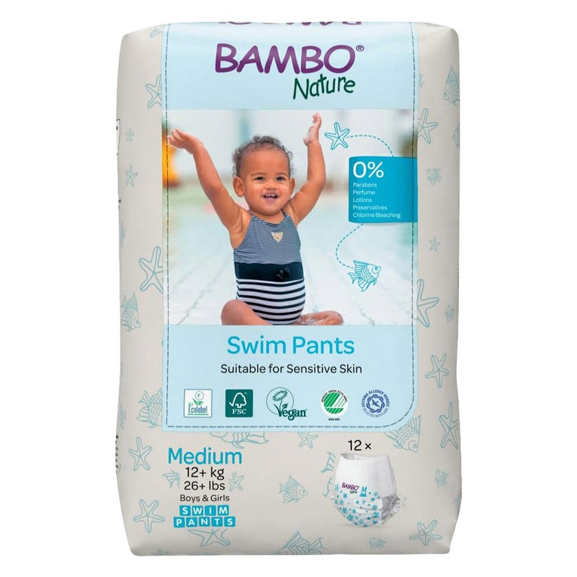 Bambo Nature Baby Swim Pants, Medium, 12+kg - Pack of 12's