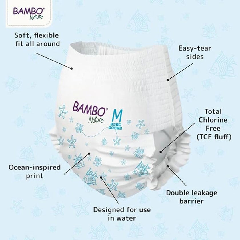 Bambo Nature Baby Swim Pants, Medium, 12+kg - Pack of 12's