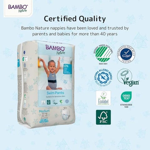 Bambo Nature Baby Swim Pants, Medium, 12+kg - Pack of 12's