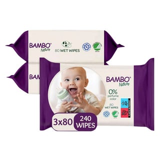 Bambo Nature Baby Wet Wipes, Promo Pack of 80*3