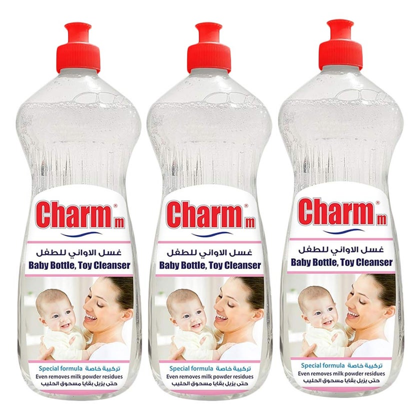 Charmm Baby Bottle and Toy Cleanser 1L, Pack of 3's