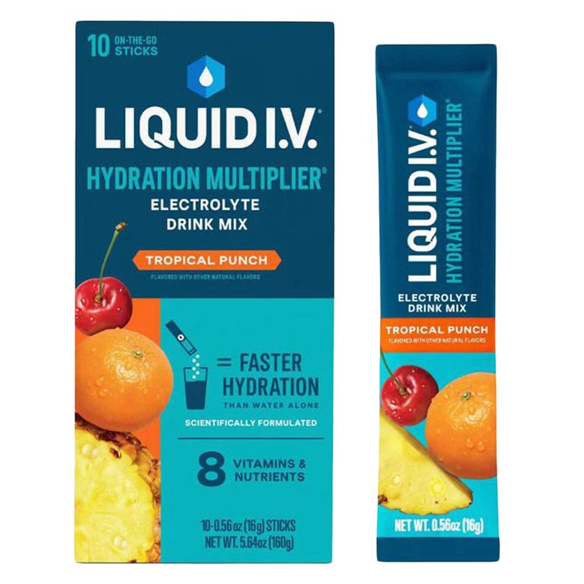 Liquid IV Hydration Multiplier Electrolytes Mix Tropical Punch 45g, Pack of 10's