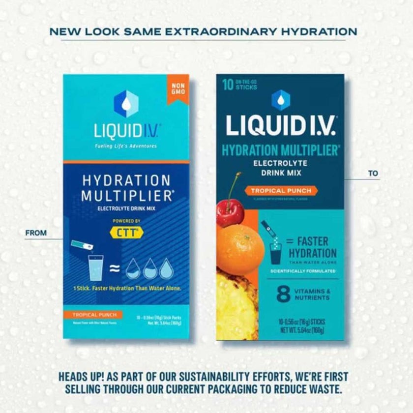 Liquid IV Hydration Multiplier Electrolytes Mix Tropical Punch 45g, Pack of 10's