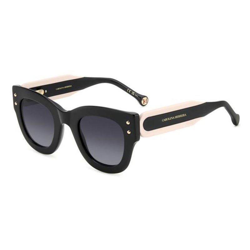 Carolina Herrera Woman's Sunglasses, Cat Eye Shape HER0222/S - Black