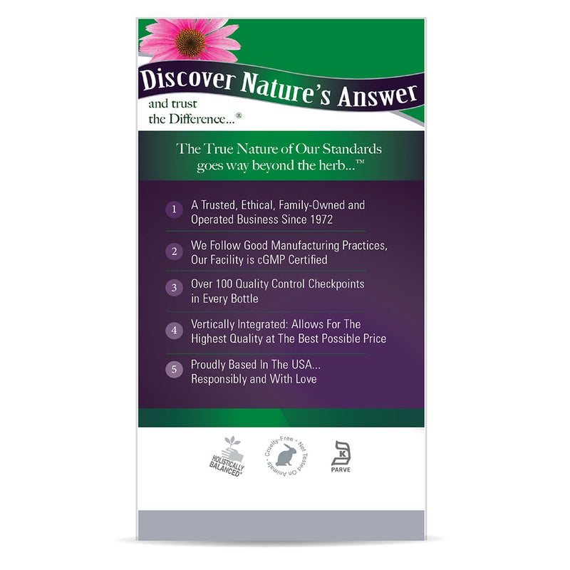 Nature's Answer Echinacea Herb 1200 mg Vegan Capsules For Antioxidant & Immunity Boost, Pack of 90's
