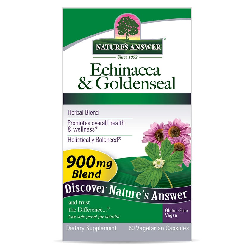 Nature's Answer Echinacea & Goldenseal 900mg Vegan Capsules For Immunity, Pack of 60's