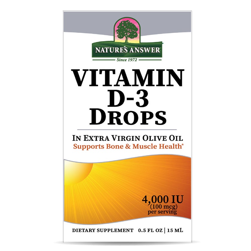 Nature's Answer Vitamin D3 4000IU Drops For Bone & Muscle Health, 15ml