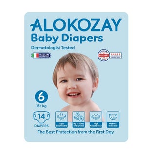 Alokozay Baby Diapers, Size 6, 15+ Kg, Pack of 14's