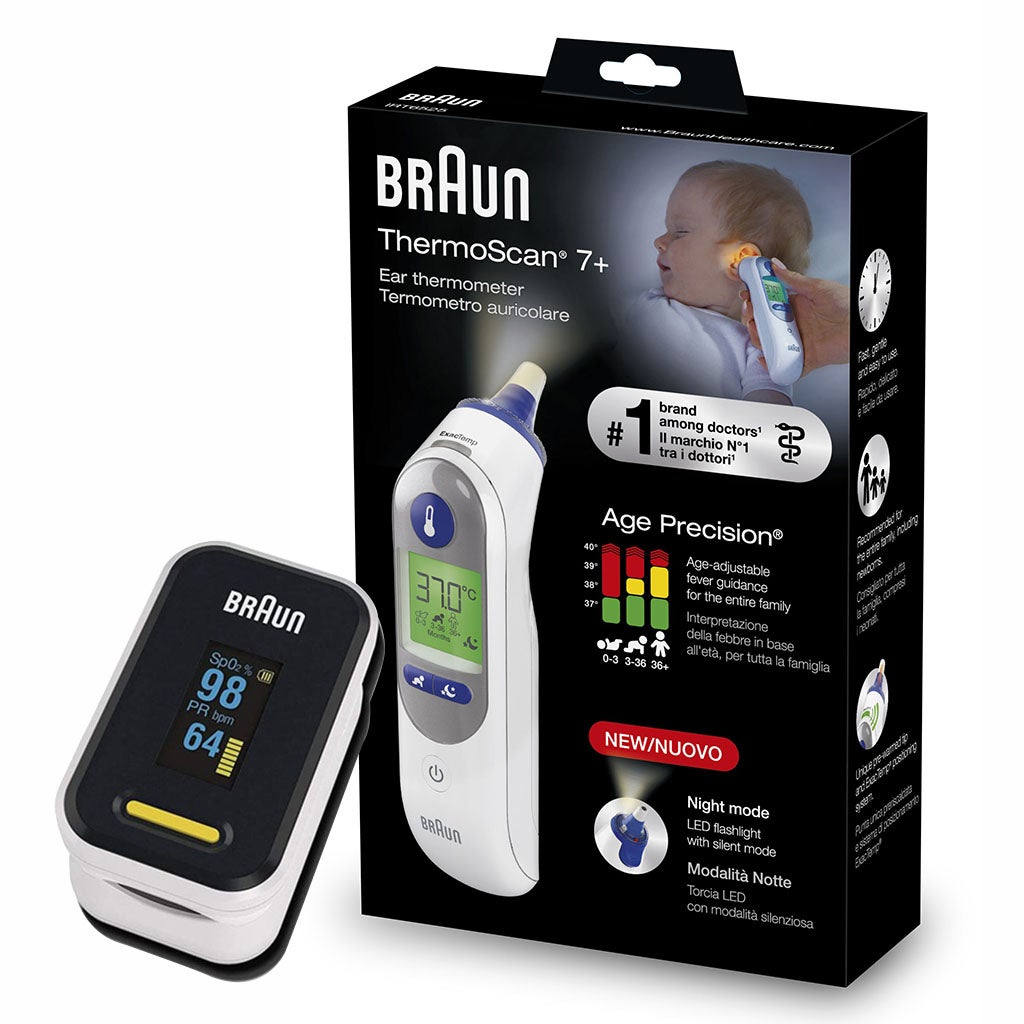 Buy Braun Thermoscan 7 Ear Thermometer IRT6525 Pulse Oximeter YK 81CEU PROMO PACK myAster Online Pharmacy