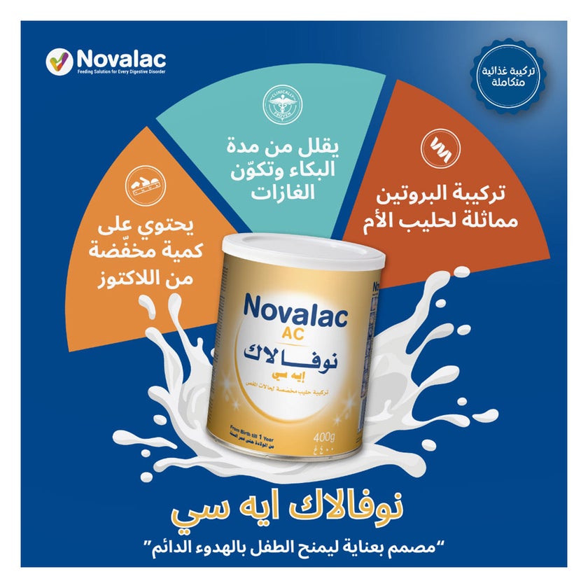 Novalac AC Anti Colic Infant Milk Formula For 0 To 12 Months 400g