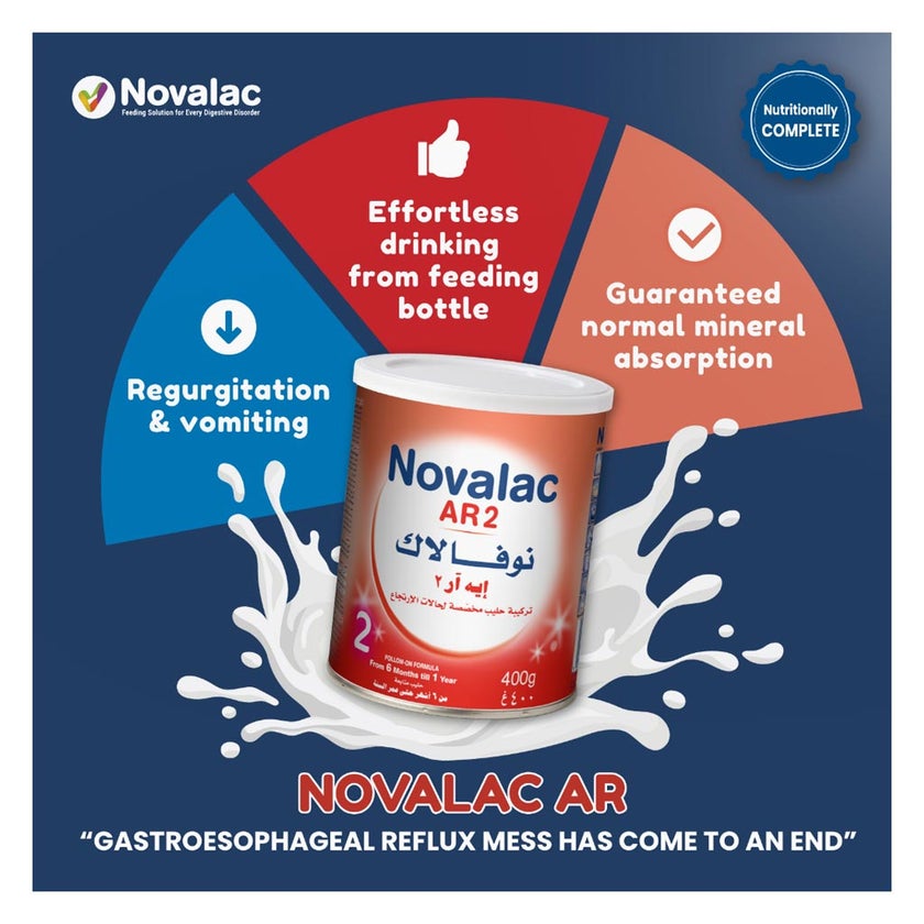 Novalac AR Stage 2 Anti Regurgitation Infant Milk Formula For 6 To 12 Months 400g