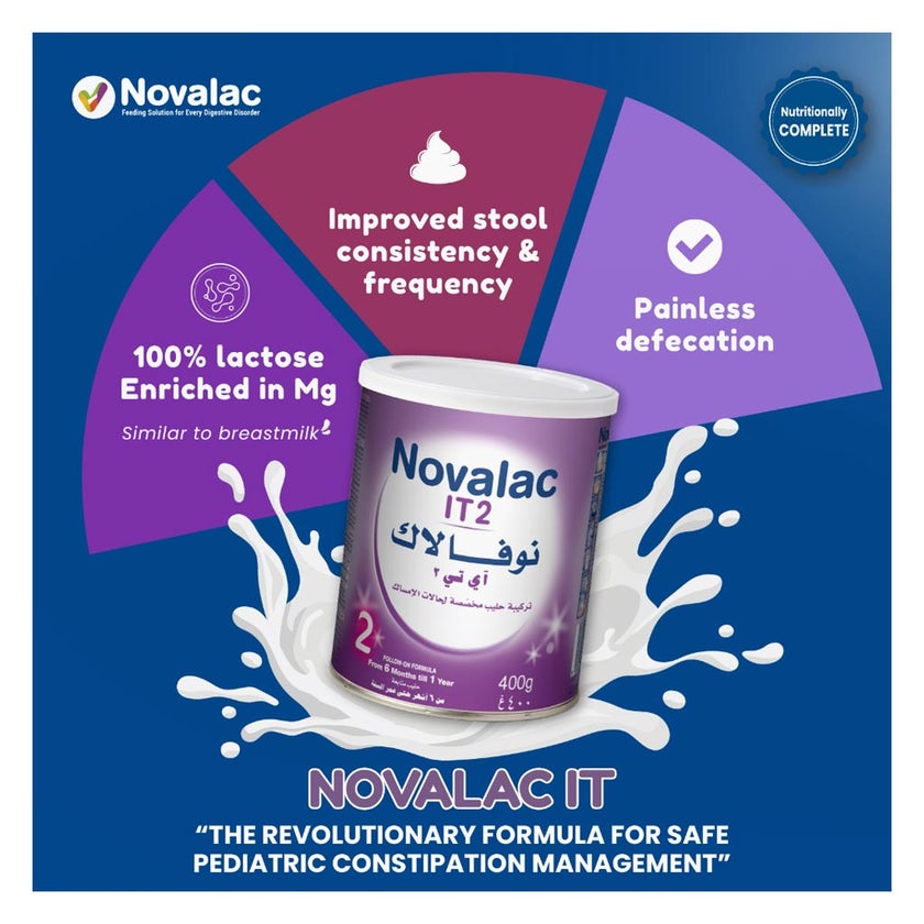 Novalac IT Stage 2 Anti-Constipation Follow On Infant Milk Formula For 6 To 12 Months 400g