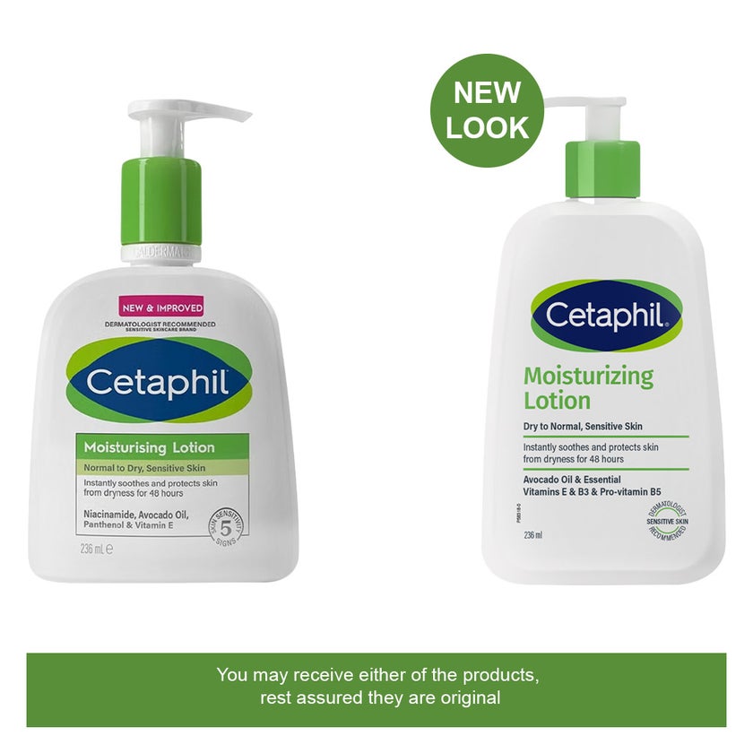 Cetaphil Moisturizing Lotion, Face & Body Moisturizer For Men & Women With Normal to Dry Sensitive Skin, Unscented, 236ml