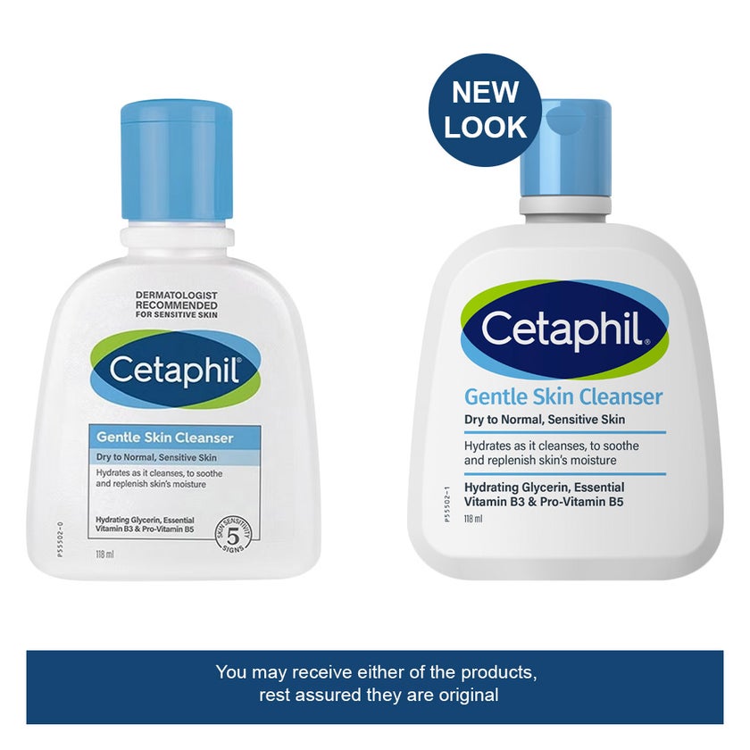 Cetaphil Gentle Skin Cleanser, Face & Body Wash For Men & Women With Dry to Normal and Sensitive Skin, Unscented, 118ml