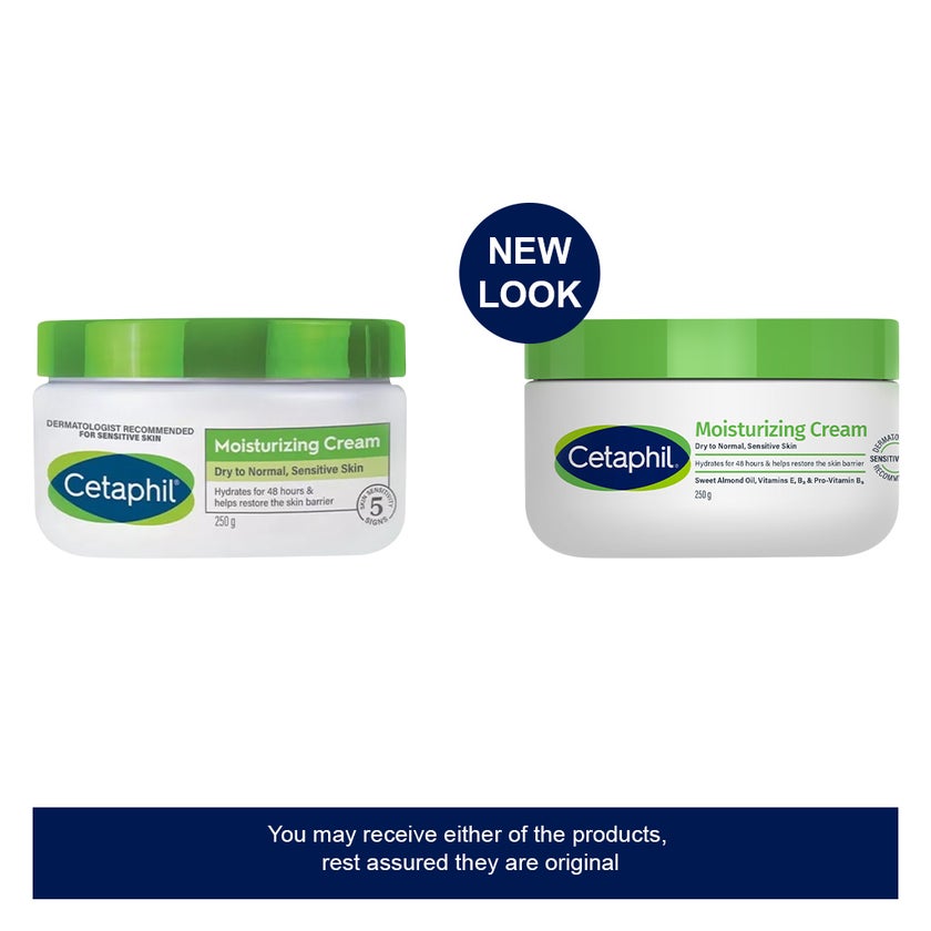 Cetaphil Moisturizing Cream For Men & Women With Dry to Normal & Sensitive Skin, Unscented, 250g