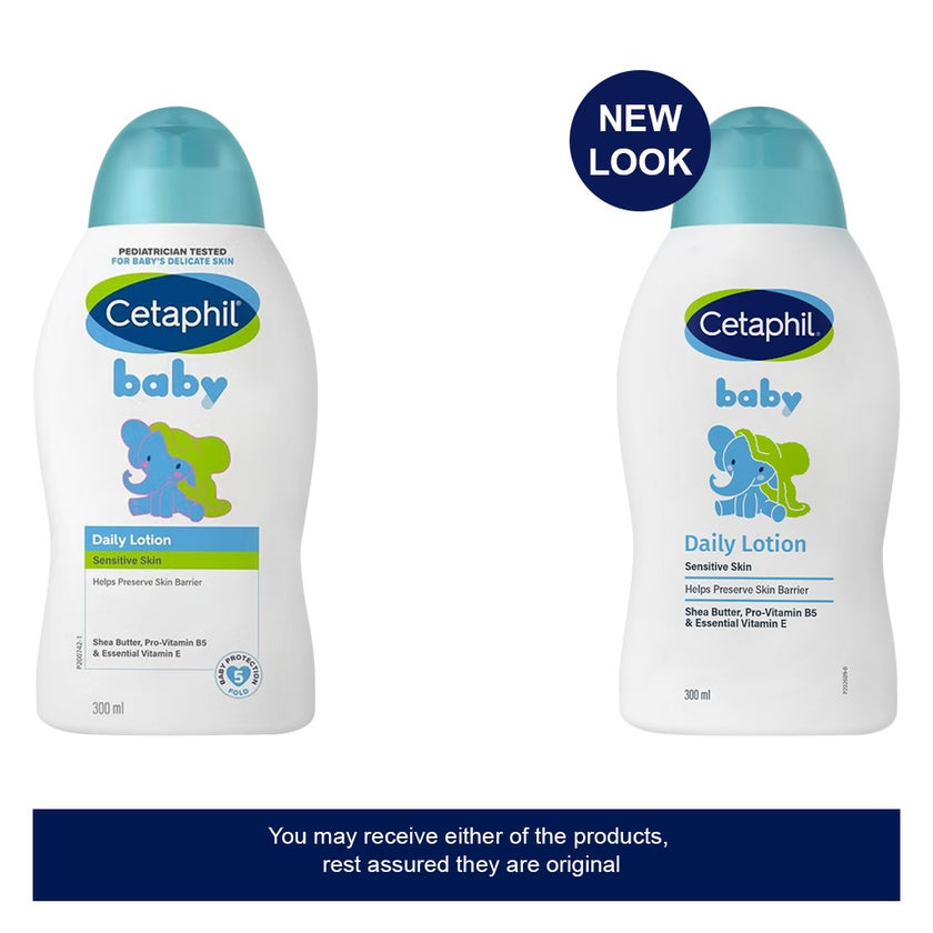 Cetaphil Baby Daily Lotion With Shea Butter, Face & Body Moisturizer For Delicate And Sensitive Skin, Unscented, 300ml