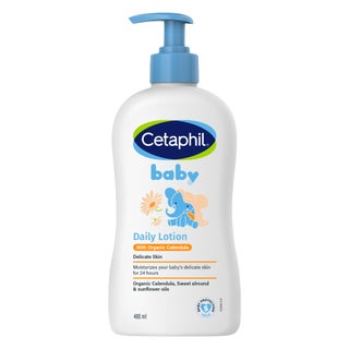 Cetaphil Baby Daily Lotion With Organic Calendula, Delicate Face & Body Moisturizer for Sensitive Skin, Unscented, 400ml