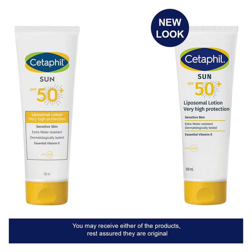 Cetaphil Sun Liposomal Lotion SPF 50+ Moisturizing Sunscreen For Face & Body With Sensitive Skin, Unscented 100ml