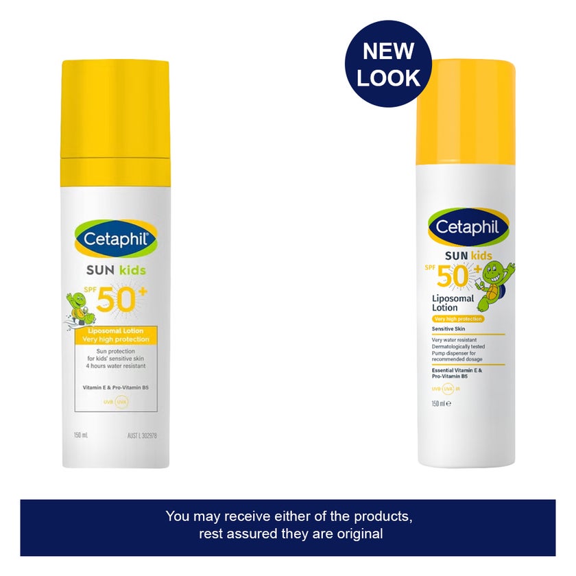 Cetaphil Sun Kids Liposomal Lotion With SPF 50+, Face & Body Moisturizer Sunscreen for Sensitive Skin, Unscented, 150ml