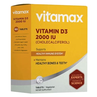 Vitamax Vitamin D3 2000 IU Vegetarian Tablet For Healthy Bone & Teeth, Pack of 60's