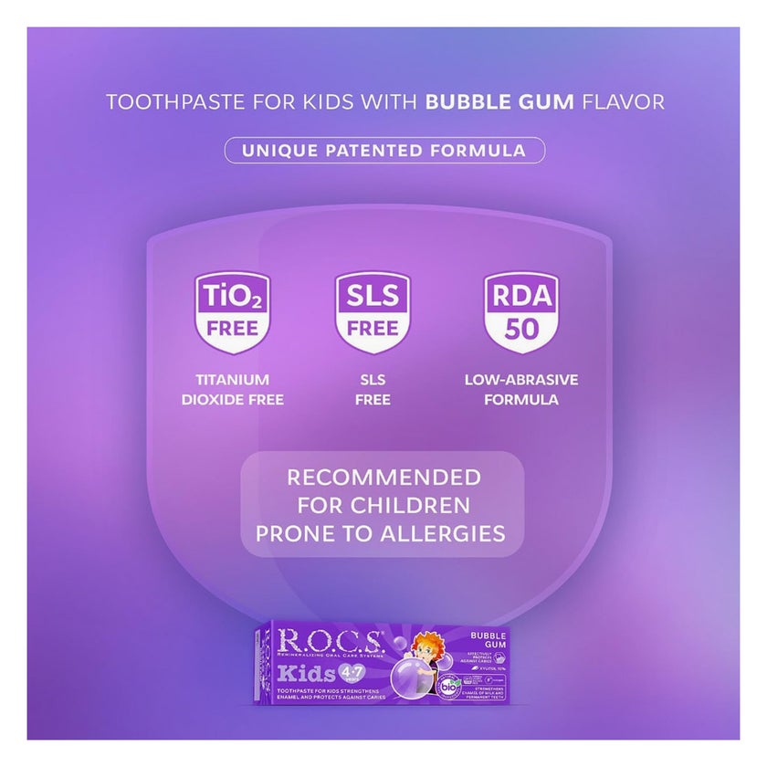 R.O.C.S. Kids 4-7 Bubble Gum Toothpaste 35ml