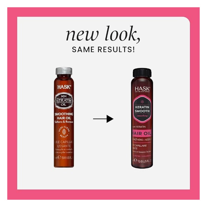 Hask Keratin Protein Smoothing Shine Hair Oil Treatment 18ml